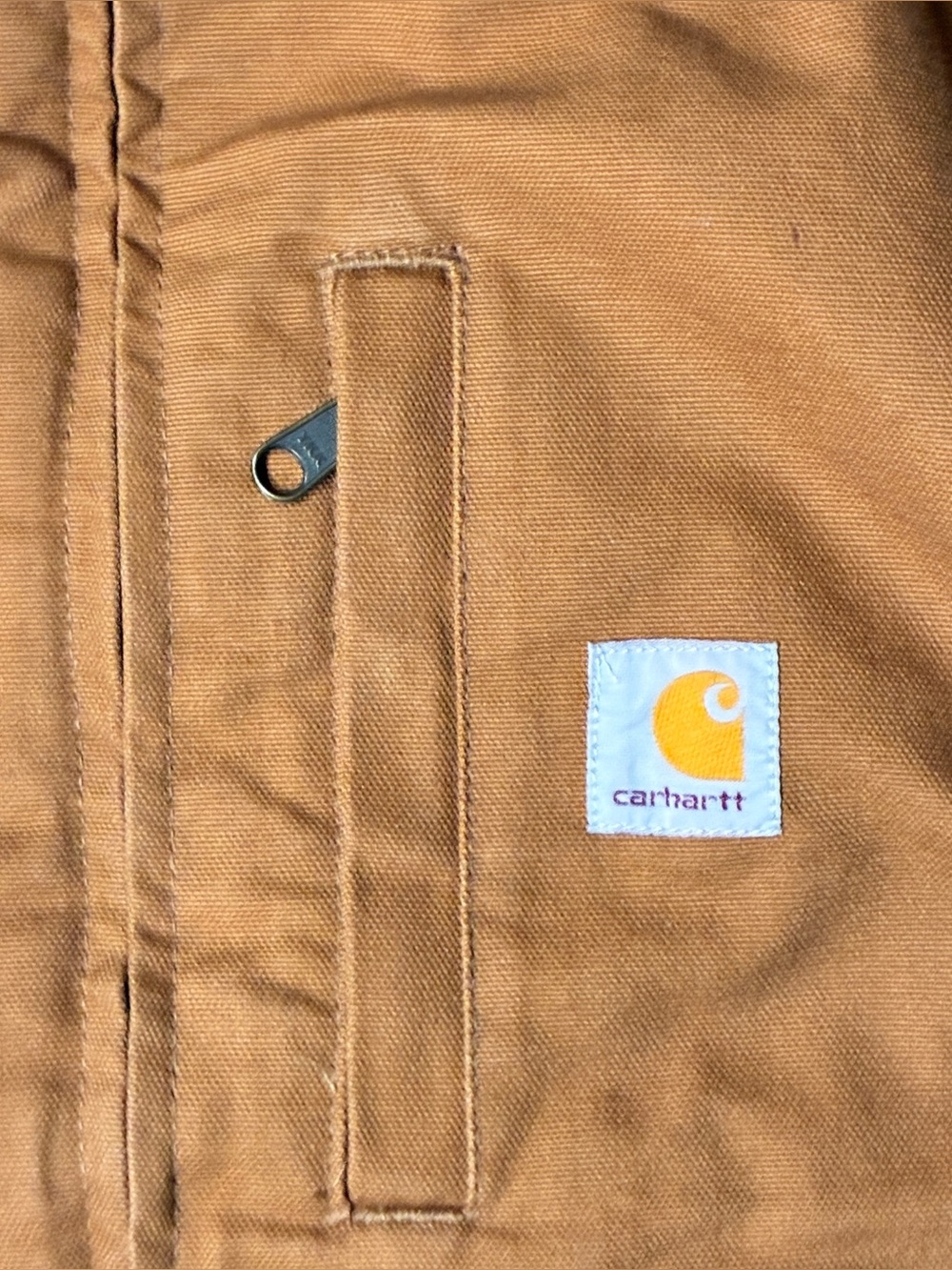 Carhartt Washed Duck Mock Neck Vest Sherpa Lined Brown Model OV4277-M Size Large - Picture 6 of 16